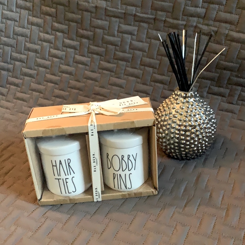 Set of two extra small looped lid canisters